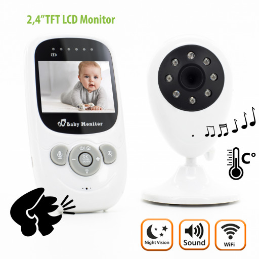 Wireless LCD Babyfon Baby Monitor mit Nachtsicht+Audioverbindung+Thermometer
