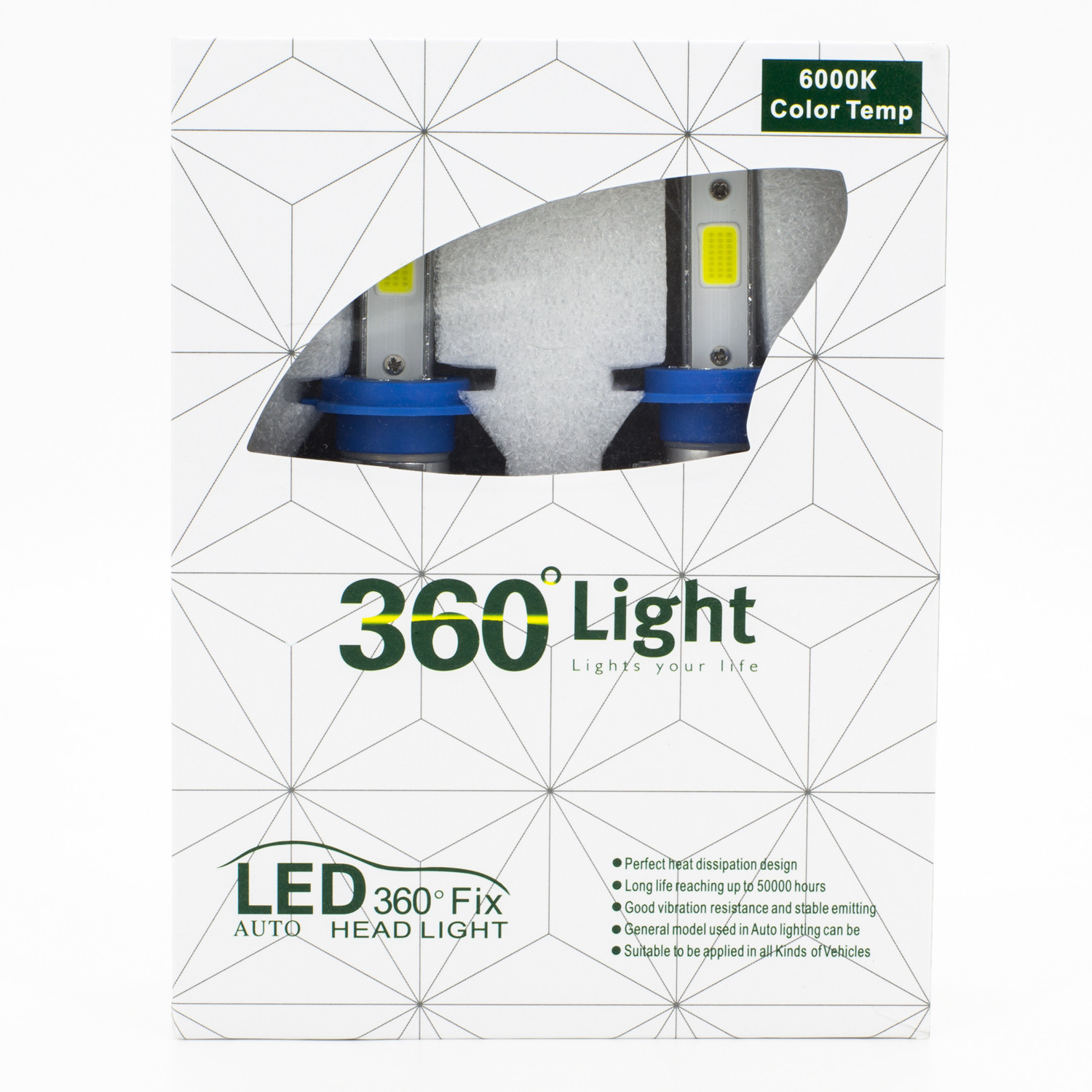 1 H4 LED Lampe für LENTICULAR, Leistungsstarkes 360° Licht 6000 Lumen