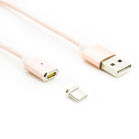 ROSE-USB-C-Magnet-Kabel-c-usb-ladekabel-magnet-daten-kabel-typ-stecker-magnetic-1m-sync-type-rosa-2x-silb-adapter-ladegerät-silber-3x-100cm